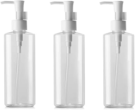 Quupy 3Pcs 100ml Empty Refillable Clear Plastic Pump Bottle Travel Bottle Make Up Cosmetic Container Dispenser for Lotion Shampoo - Image 1