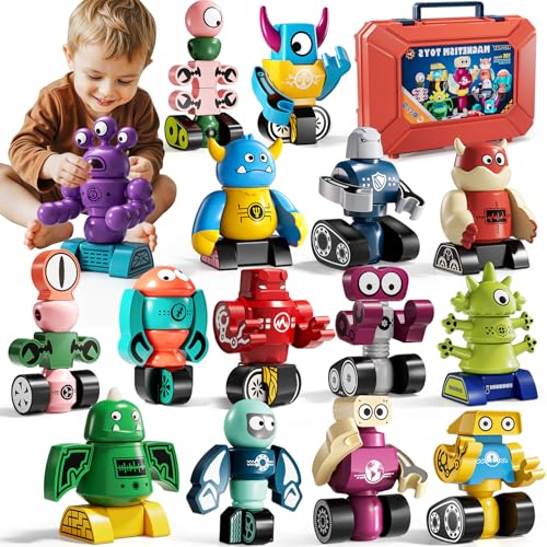 KIZONLY Magnets Robot Building Toys for Kids Ages 35 48 106 PCS Monsters Toys Robot Stacking Building Blocks Set with Storage Box Creative Learning Christmas and Birthday Gifts for Boys Girls 24 - Image 1