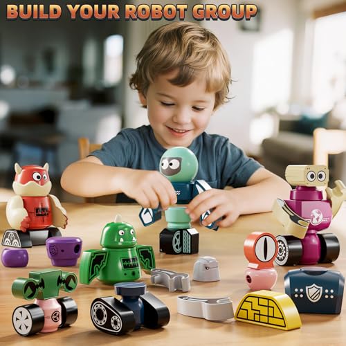 KIZONLY Magnets Robot Building Toys for Kids Ages 35 48 106 PCS Monsters Toys Robot Stacking Building Blocks Set with Storage Box Creative Learning Christmas and Birthday Gifts for Boys Girls 24 - Image 5