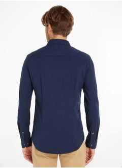 TOMMY JEANS Men's Stretch Slim Fit Casual Shirt, Black  - Image 3
