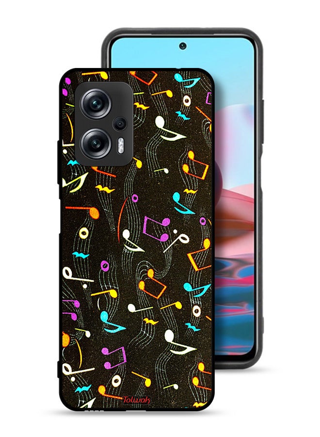 Tolwak Xiaomi Poco X4 GT Protective Case Cover Music Fabric Pattern - Image 1