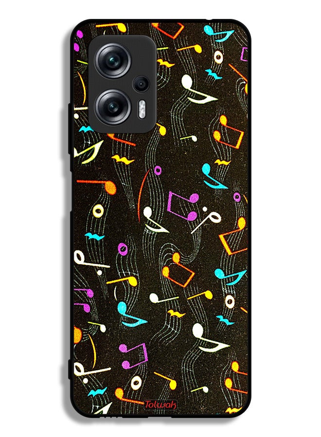 Tolwak Xiaomi Poco X4 GT Protective Case Cover Music Fabric Pattern - Image 2