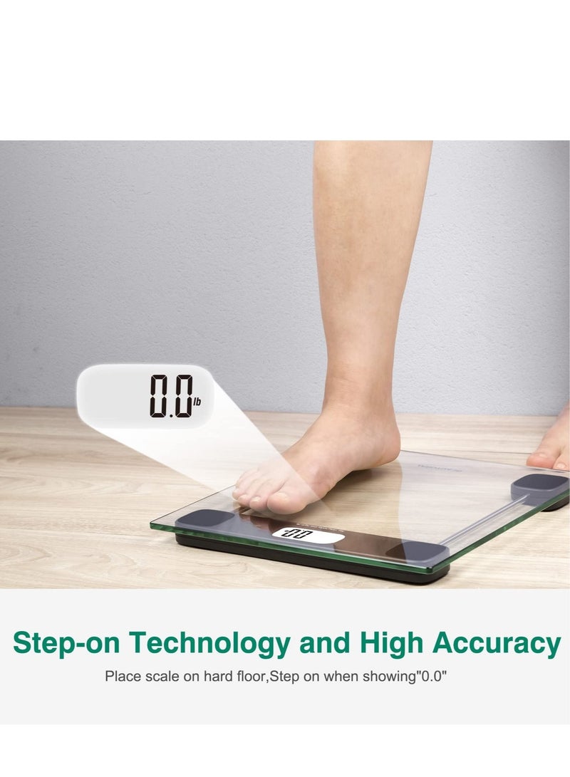Digital Bathroom Scale for Body Weight, Accurate Weighing Scale High Precision Bath Scale for People with Step-On Technology, LCD Display, 400lbs, Batteries and Tape Measure Included - Image 4