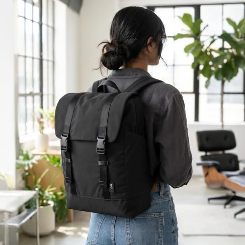 DailyObjects Taiga Backpack (19L) Ultra Light Office/Travel Laptop Backpack (19L) for Men & Women with 15inch Compartment, Water-Repellent, MultiPocket, Bottle Holders with Trolley Strap- Basalt Black - Image 3