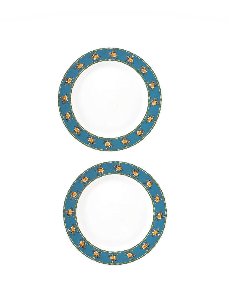 India Circus Fine Ceramic Floral Prints Dinner Plate 10.5" - Set of 2 Pieces - Image 4
