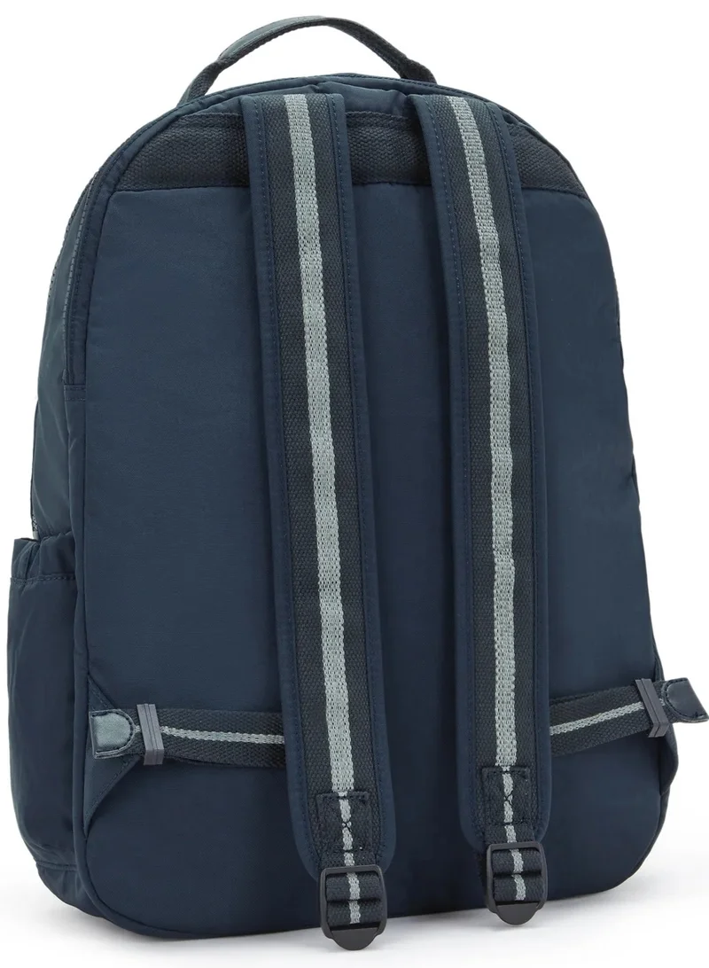 kipling Seoul Lap Large Backpack (with laptop compartment) - True Blue Tonal