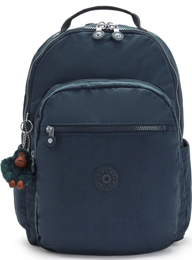 كيبلينغ حقيبة ظهر سول لاب كبيرة مع جيب للابتوب أزرق حقيقي متناغم - Image 1