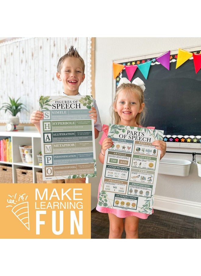 Hadley Designs Hadley Designs 4 Greenery Grammar Posters for Language Arts - ELA Posters Classroom, Parts of Speech Posters for Elementary, Punctuation Posters for Classroom  - Image 2