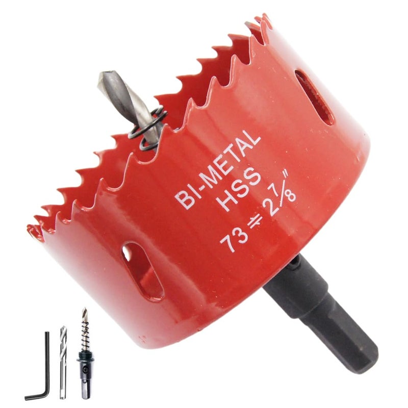 Laiwei 2.87 inch Hole Saw, bi-Metal Hole Cutter. for Drilling Wood, Aluminium Profiles, PVC, plasterboard, etc. Round Knife Calibre 2-7/8"(73mm) - Image 1