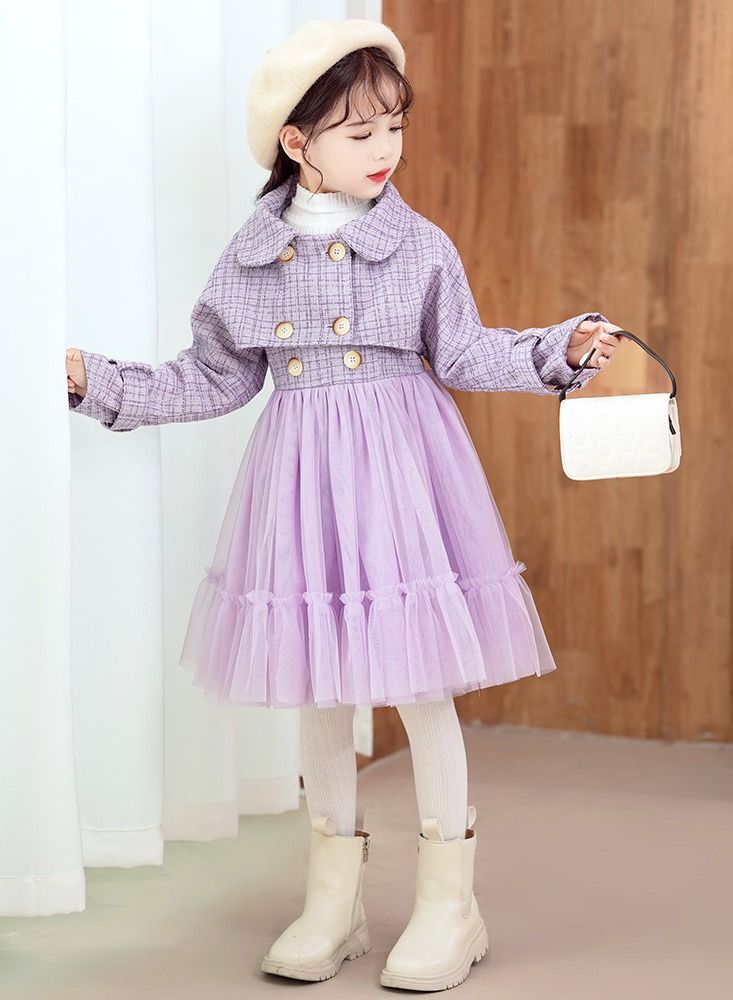 Loquat Autumn And Winter Style Princess Dress Purple  - Image 1