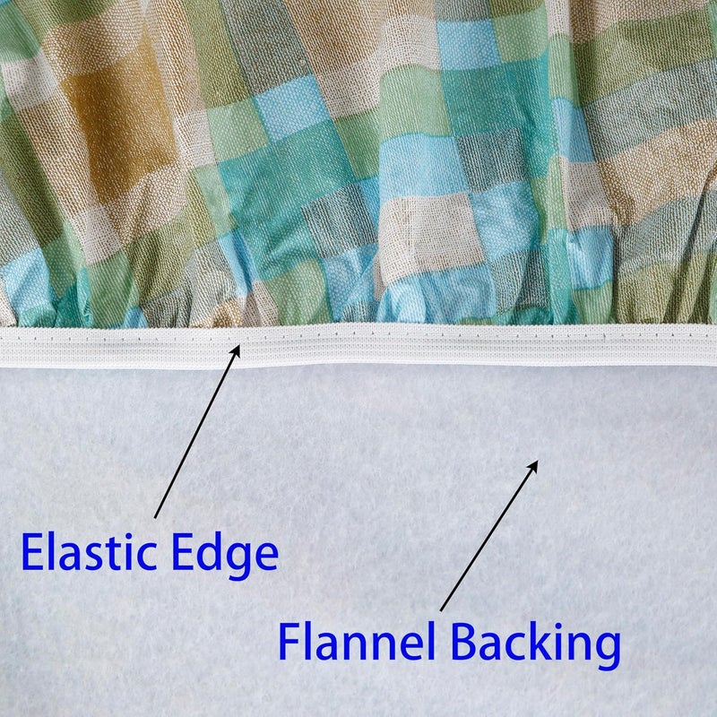 Walrus Round Vinyl Fitted Tablecloth with Flannel Backing Elastic Edge Design Table Cover Waterproof Oil-Proof PVC Table Cloth Stain-Resistant Best for 57"-66" Round - Image 5