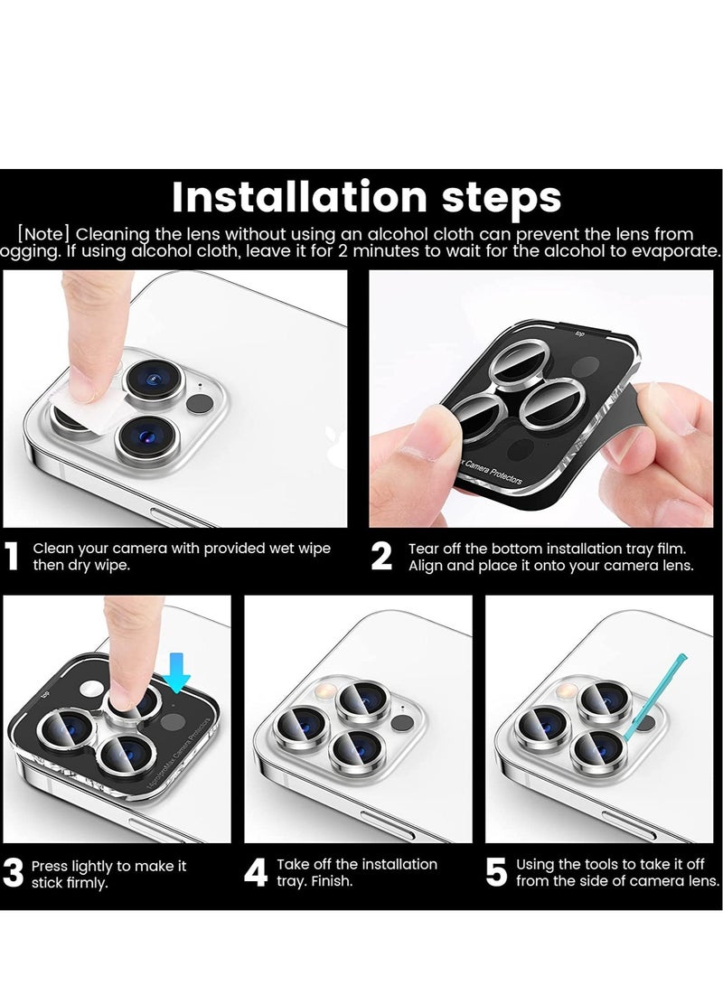 ELTRAZONE iPhone 14 Pro - iPhone 14 Pro Max Camera Lens Protector, 9H Tempered Glass Camera Cover Screen Protector Metal Individual Ring for iPhone 14 Pro 6.1 inch /14 ProMax 6.7 inch 2022 - Image 4