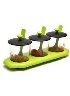 SHREEJIIH - SHREEJIIH 3 in 1 Pickle Spice Jar Set for Dining Table/Kitchen | Multipurpose Festival Stand Spice Container Masala Rack Mukhwas Container Condiment Set Pickle Jar - Image 1