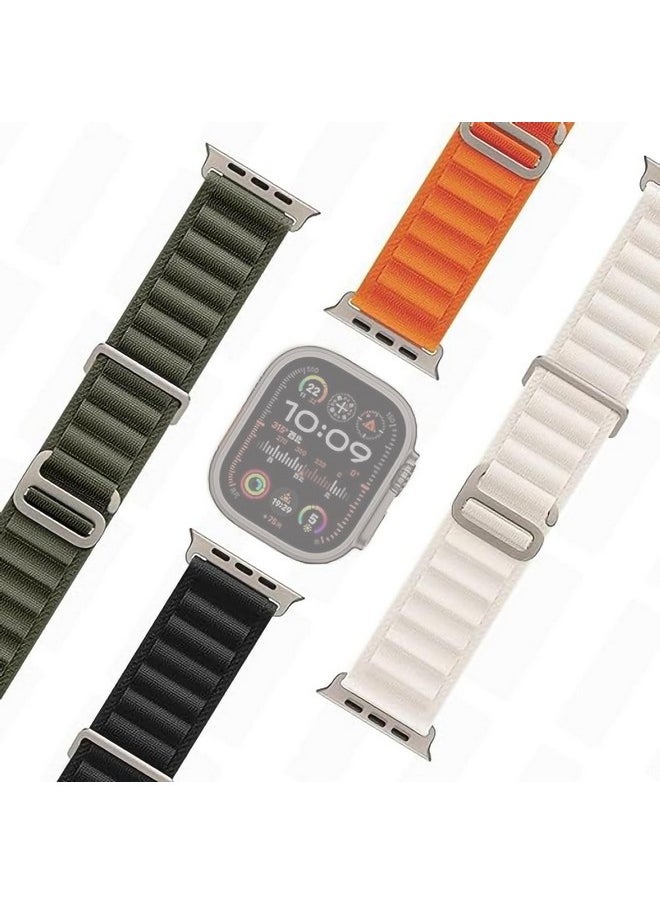 Sounce - Sounce Trail Loop Nylon Strap with G-Hook Band for iWatch 49mm 45mm 44mm 42mm, Sport Bracelet for Men & Women, Soft Stretchy Bands for iWatch Ultra/Ultra 2 Series 8 7 6 5 4 3 2 1 SE - Set of 4 - Image 1