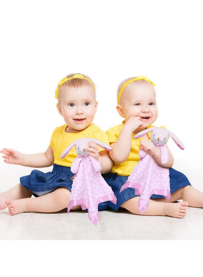 برو غوليم بطانية أمان على شكل أرنب من Pro Goleem، هدية توأم للأطفال الرضع، لعبة دافئة ناعمة للبنات، وردية اللون، قطعتان - Image 3