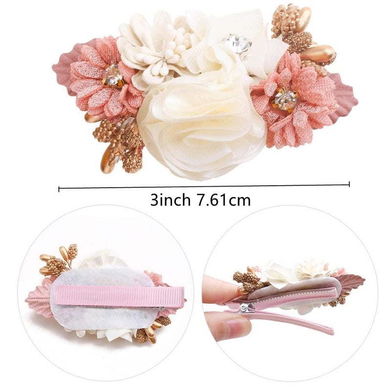 AJLTPA 6Pcs Flower Clips Set Hair Accessory for Girls, Floral Hair Bow for Baby Toddles Teen Girls Gifts (Flower Style-G) - Image 2