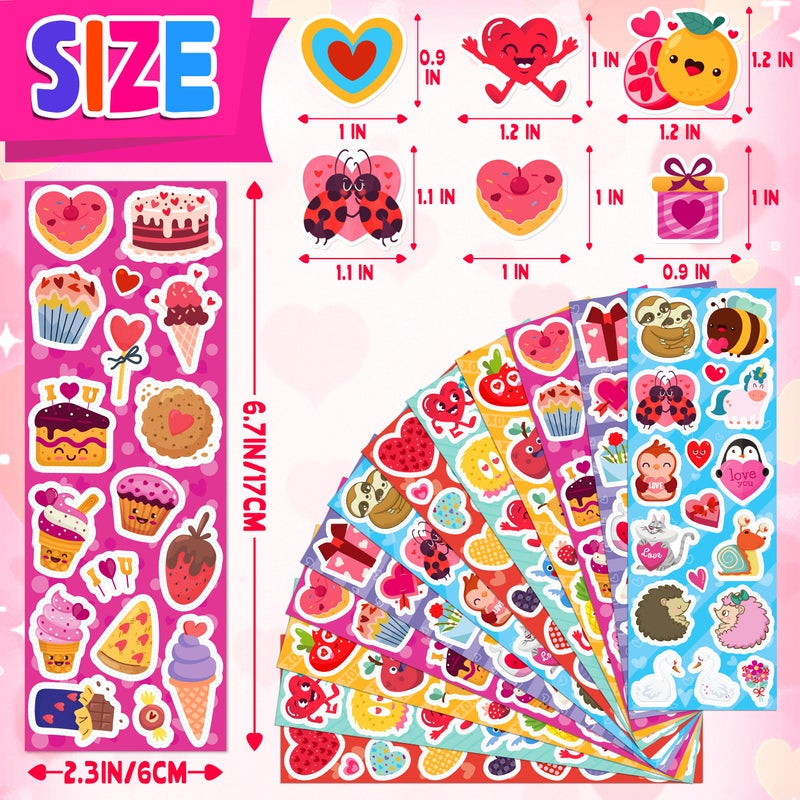Linaye 1440Pcs Valentines Stickers For Kids  96 Sheets Cute Valentines Day Stickers Bulk For Valentines Cards Envelopes Crafts Happy Valentines Love Heart Stickers For Valentines Party Favors Supplies - Image 4