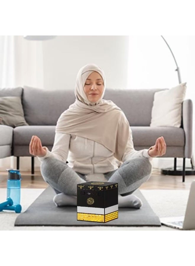 مكبر صوت القرآن الكريم بتصميم الكعبة مع جهاز تحكم عن بعد، ضوء ليلي ومشغل MP3، 114 سورة، 18 قارئ، 16 ترجمة - Image 3