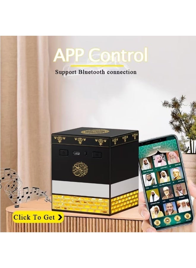 مكبر صوت القرآن الكريم بتصميم الكعبة مع جهاز تحكم عن بعد، ضوء ليلي ومشغل MP3، 114 سورة، 18 قارئ، 16 ترجمة - Image 4