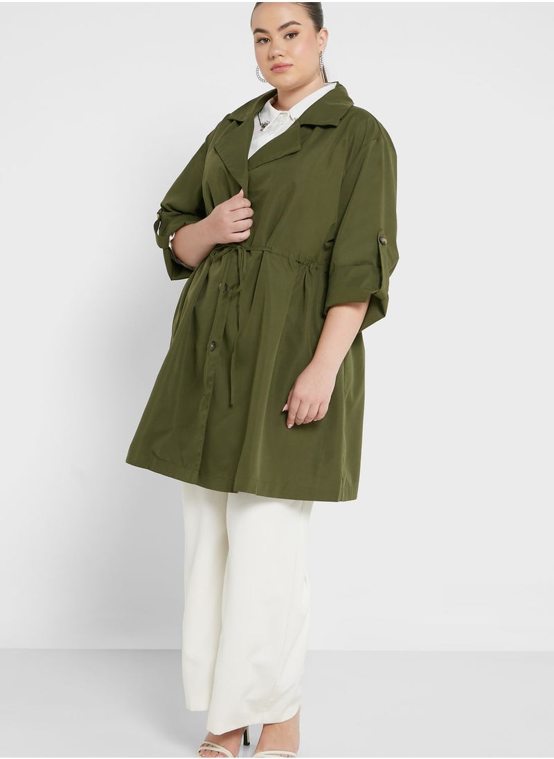 Ella Plus - Drawstring Open Front Jacket - Image 1
