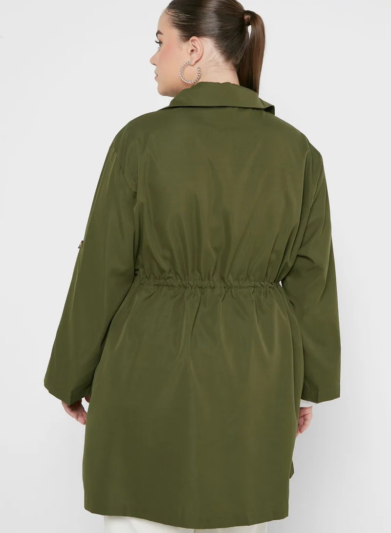 Ella Plus Drawstring Open Front Jacket