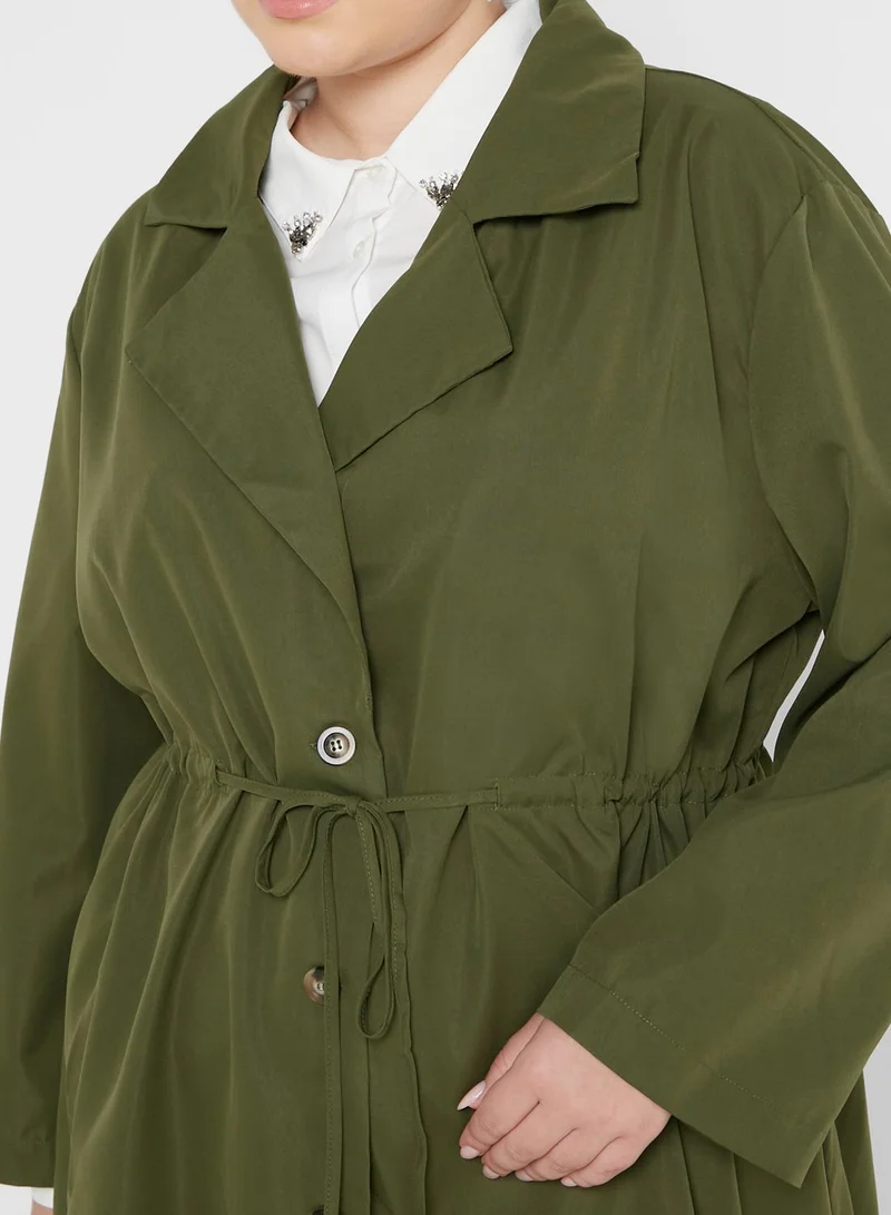 Ella Plus Drawstring Open Front Jacket