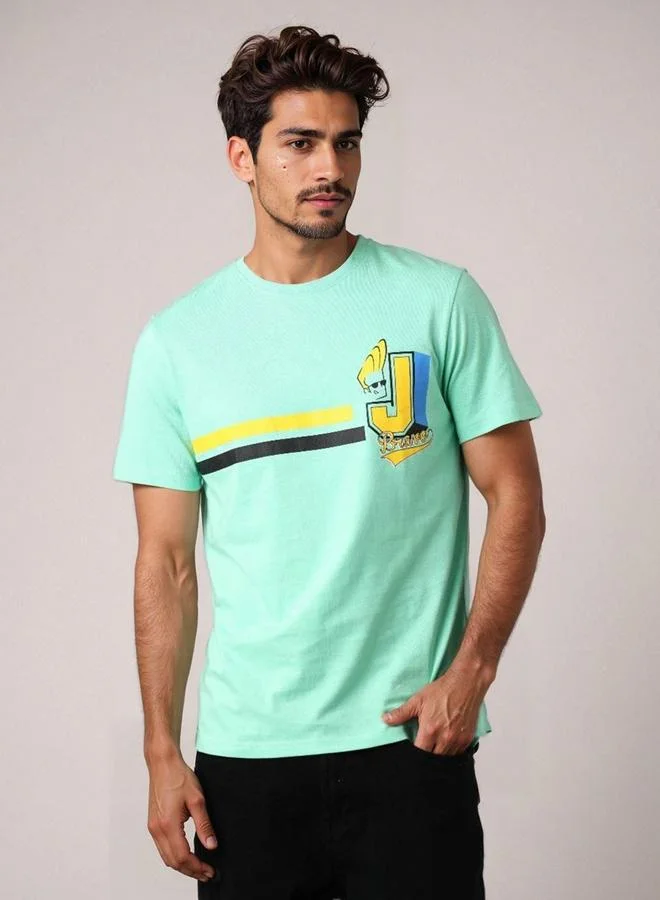 The Indian Garage Co Men Green Slim Fit Graphic T-Shirt