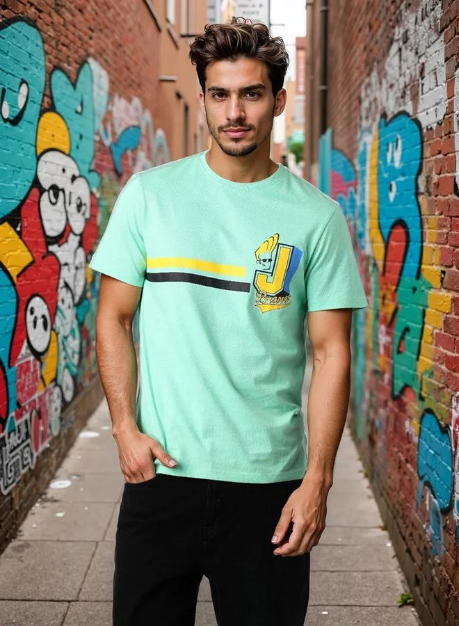 The Indian Garage Co Men Green Slim Fit Graphic T-Shirt