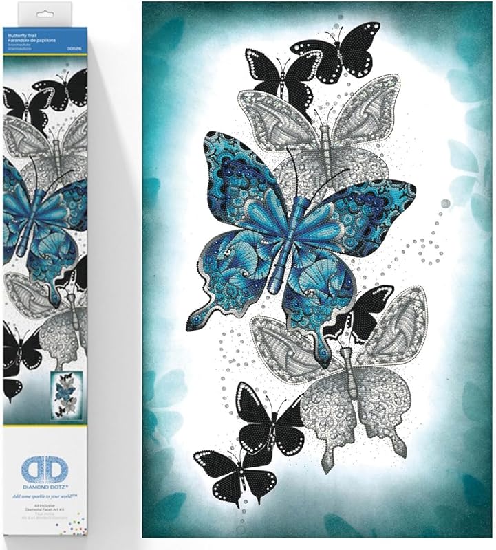 DIAMOND DOTZ Â® - Butterfly Trail, Partial Drill, Round Dotz, Diamond Painting Kits, Diamond Art Kits for Adults, Gem Art, Diamond Art, Diamond Dotz Kits, 28.4"x18.5"
