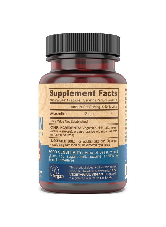 Deva Vegan Vitamins Astaxanthin, 12 mg, 30 Veg Caps (Pack of 1) - Image 3