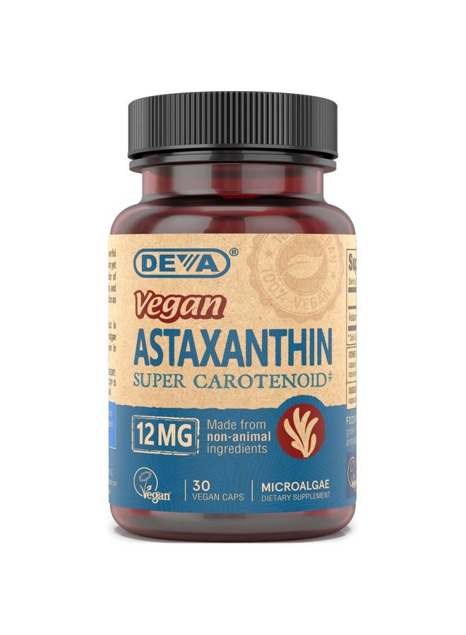 Deva Vegan Vitamins Astaxanthin, 12 mg, 30 Veg Caps (Pack of 1) - Image 1