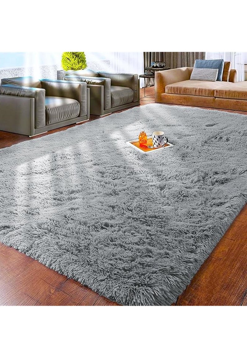 Ultra Soft Carpet, Fluffy Area Rug, Modern Home Decor Floor Nursery Mats, for Bedroom Living Room Kids Room Indoor Home Decorative Carpet (Grey, 150 x 200 cm) - Image 1
