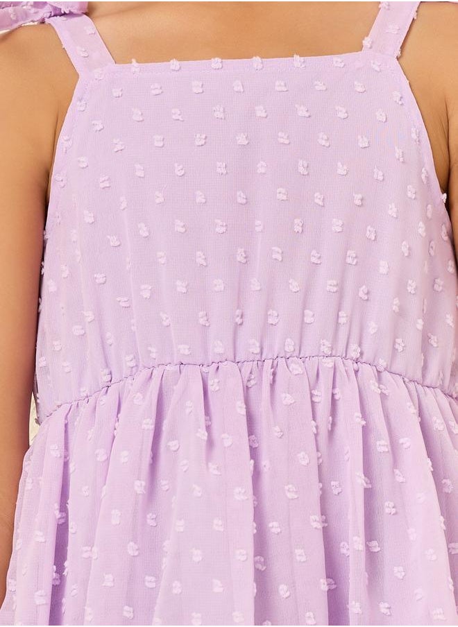 Styli Tie Strap Dobby Cami  Dress  - Image 3