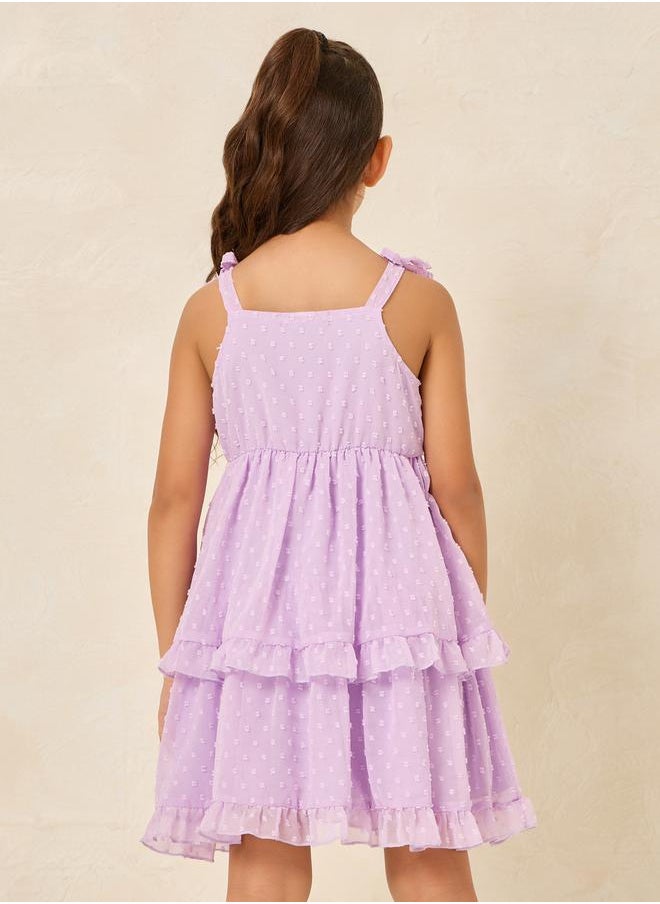 Styli Tie Strap Dobby Cami  Dress  - Image 4