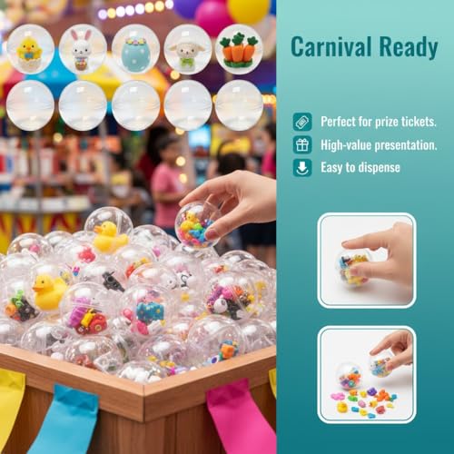 JOINPAYA 100pcs Claw Machine Balls 126in Clear Vending Machine Capsules Gumball Easter Basket Stuffers for Party Favors DIY - Image 5