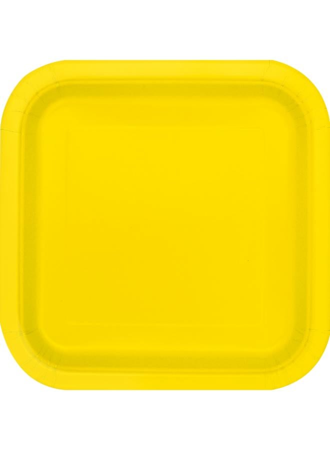 Unique Yellow Square Plates 9" - Pack Of 14 - Image 2
