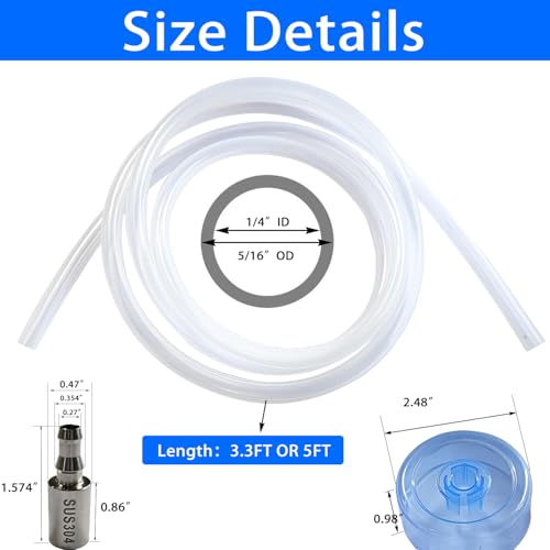 JoyTube Food Grade Silicone Water Pump Hose and Weight Block Set, 5FT Silicone Tubing for 5 Gallon Water Bottle Pump for Charging Automatic Drinking Water Pump and Desk Water Dispenser - Image 2