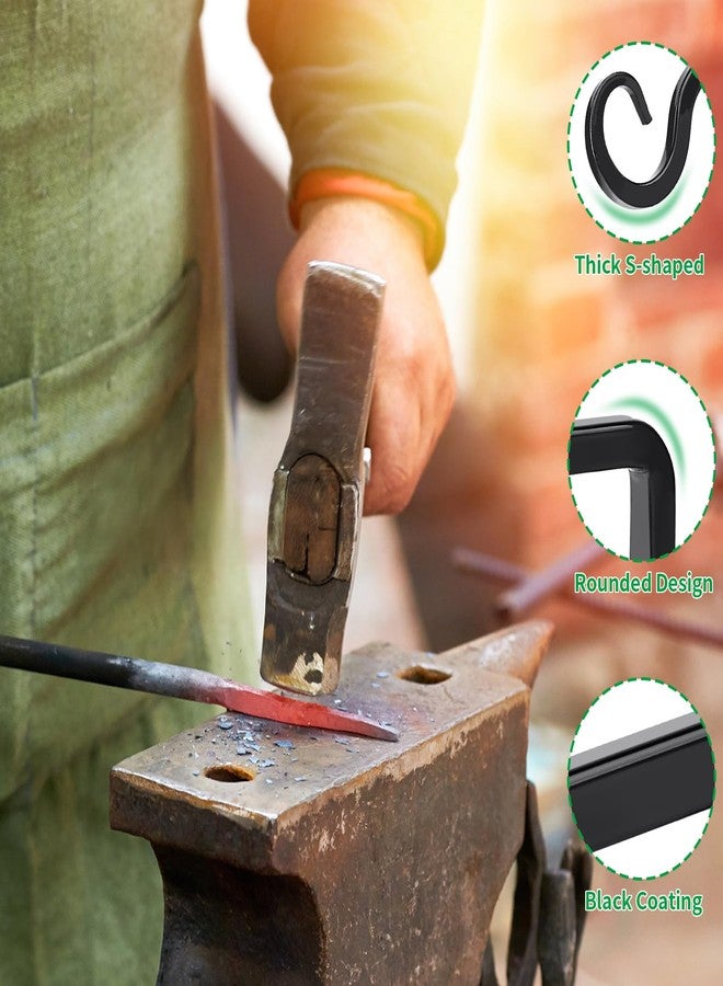 حاملات نباتات خارجية من MOWPOG، عبوة من قطعتين، دعامة نباتات معلقة مقاس 6 بوصات، خطافات معدنية لتعليق النباتات، خطافات جدارية لتعليق النباتات، مغذيات الطيور، سلال الزهور، أجراس الرياح، للاستخدام الداخلي والخارجي (أسود) - Image 3