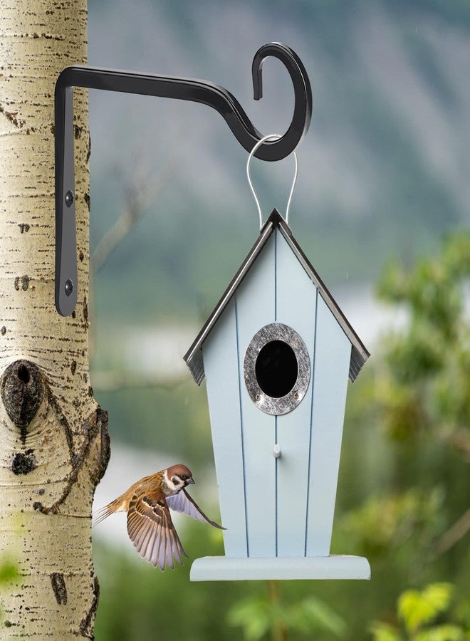 حاملات نباتات خارجية من MOWPOG، عبوة من قطعتين، دعامة نباتات معلقة مقاس 6 بوصات، خطافات معدنية لتعليق النباتات، خطافات جدارية لتعليق النباتات، مغذيات الطيور، سلال الزهور، أجراس الرياح، للاستخدام الداخلي والخارجي (أسود) - Image 5