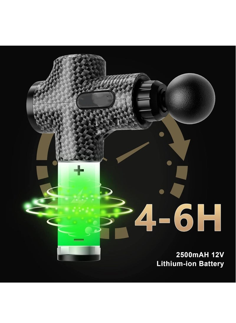 مسدس المساج العميق للأنسجة، مسدس الاهتزاز المحمول مع 10 رؤوس مساج مختلفة و 30 مستوى سرعة - Image 3