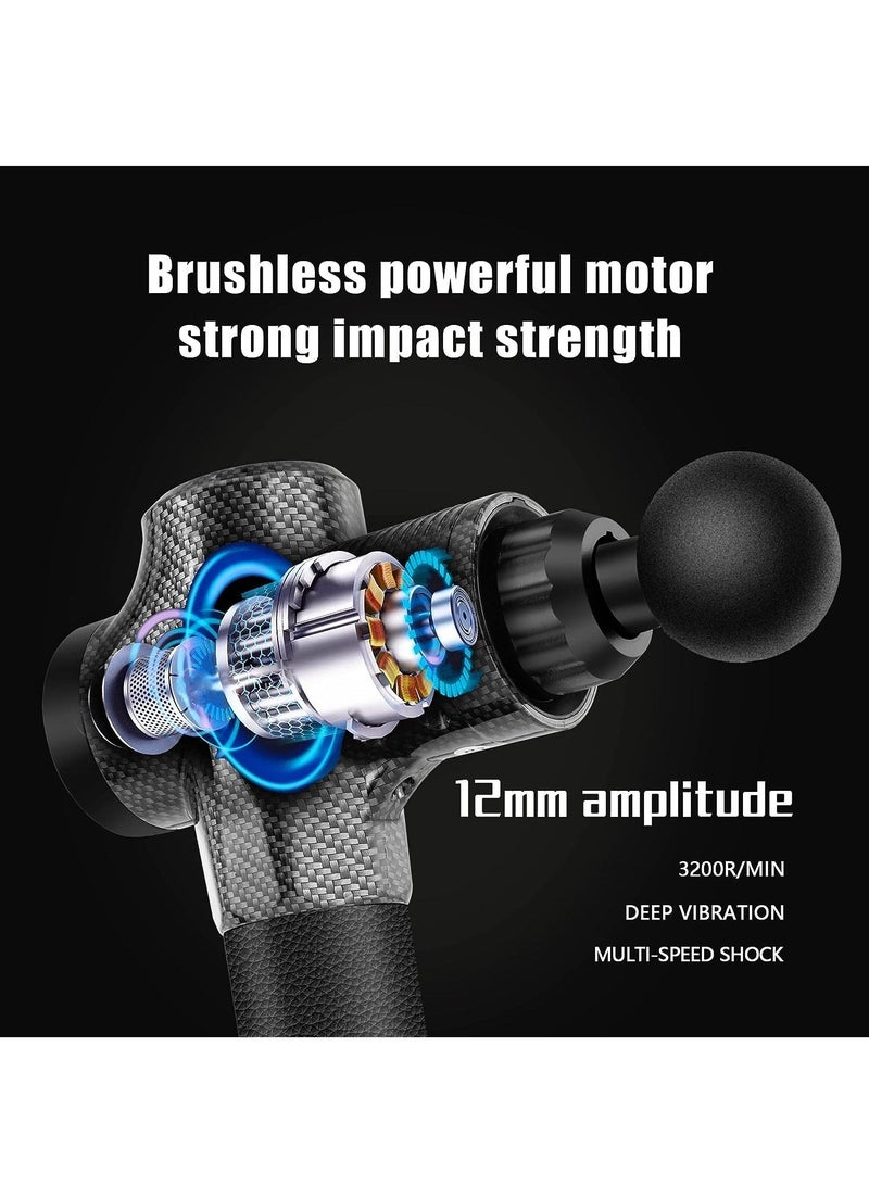 مسدس المساج العميق للأنسجة، مسدس الاهتزاز المحمول مع 10 رؤوس مساج مختلفة و 30 مستوى سرعة - Image 2