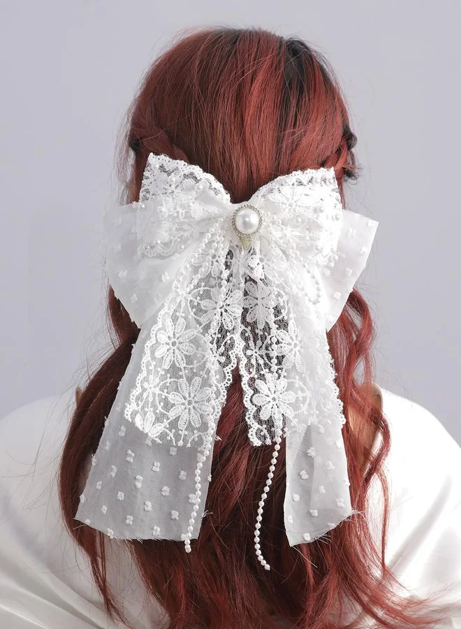 Take Two Take Two Lace Bow Ribbon Hair Clip