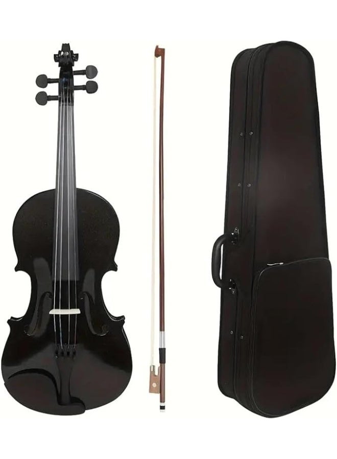 ميغاريا مجموعة الكمان المبتدئة بالحجم الكامل 4/4 - مجموعة أوركسترا من الخشب الصلب مع موالف رقمي، ومسند كتف قابل للتعديل، وأوتار إضافية، وروزين، وحقيبة مبطنة باللون الأسود - Image 2