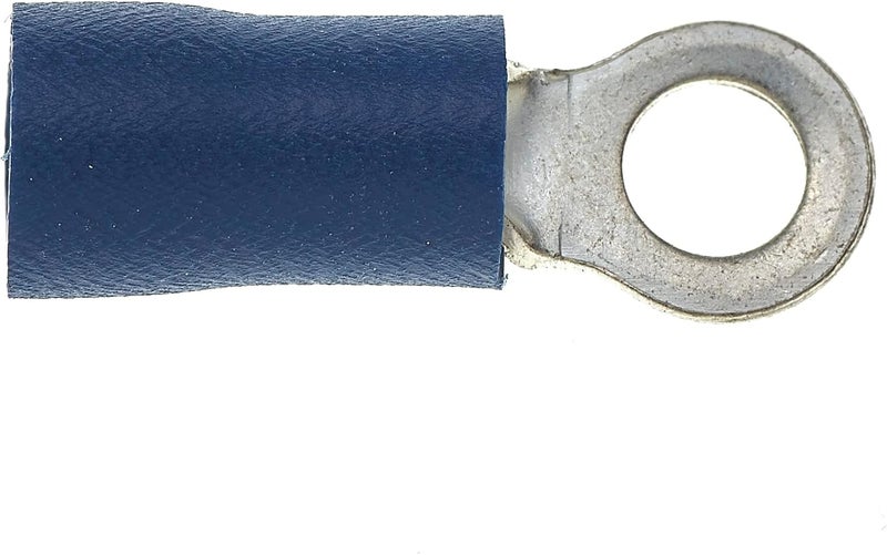 Keple Ring Crimp Terminals - Pack of 100, Blue, 3.7mm, 30A, 16-14 AWG - Heat Shrink Connectors, Tinned Copper - Image 2
