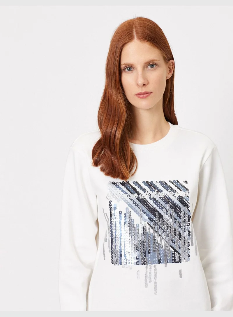 KOTON Sequin Detailed Sweatshirt