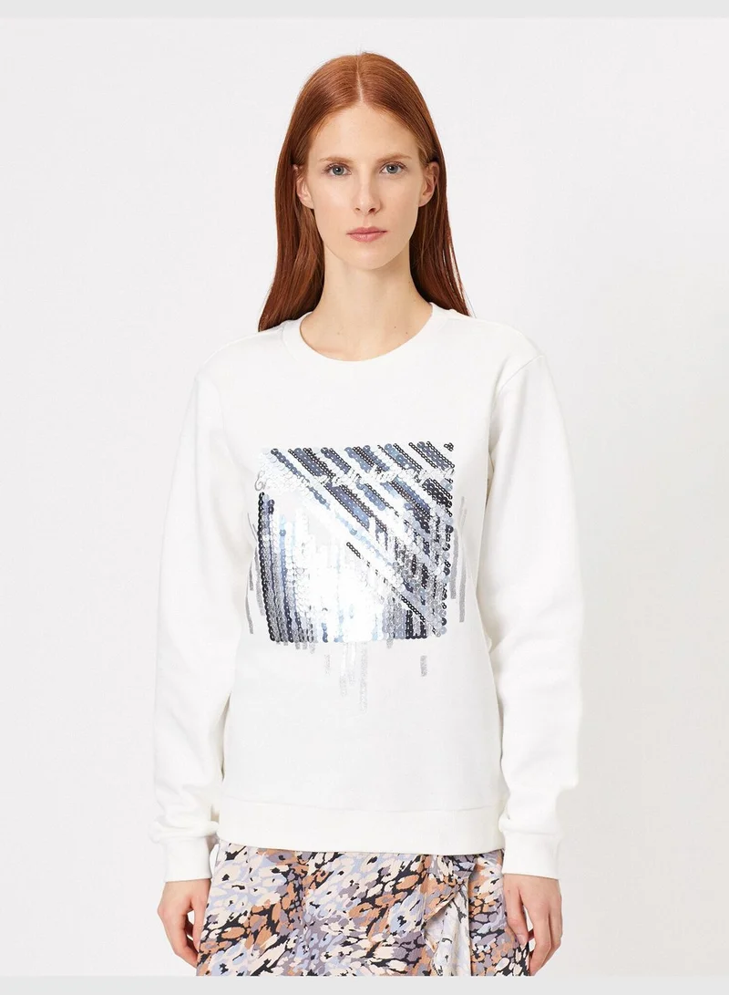 KOTON Sequin Detailed Sweatshirt