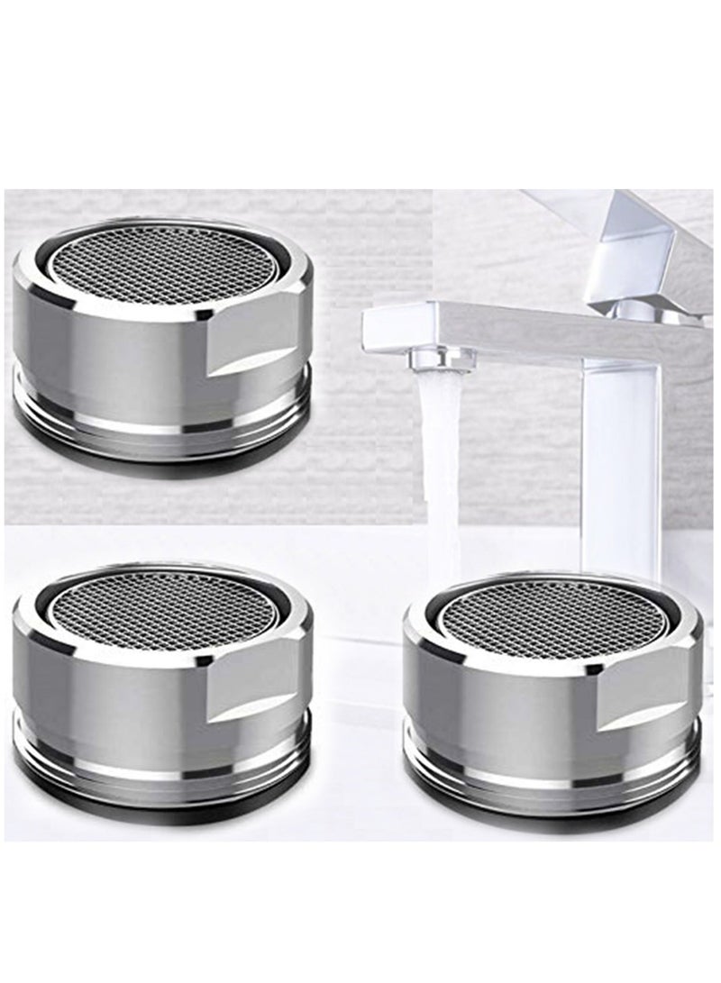 3 Pack Tap Aerators 24mm Replacement Part, Brass Male Spout Threaded Aerator with Gasket, Polished Chrome  for Faucet Kitchen Bathroom - Image 1