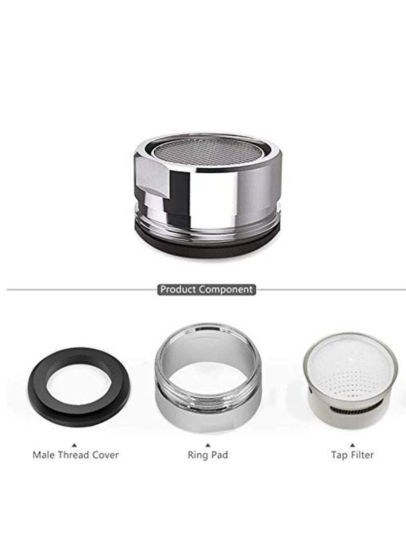 3 Pack Tap Aerators 24mm Replacement Part, Brass Male Spout Threaded Aerator with Gasket, Polished Chrome  for Faucet Kitchen Bathroom - Image 2