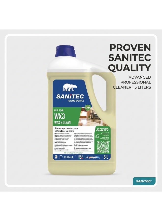 Sanitec Self-Polishing Floor Cleaner & Wax | Long-Lasting Floor Shine | Italian Professional Formula | 5 Liters - Image 2