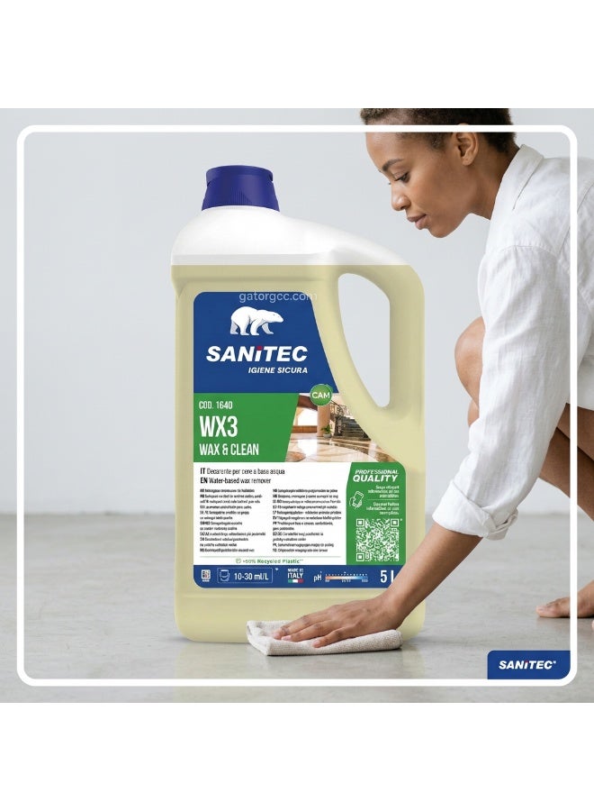 Sanitec Self-Polishing Floor Cleaner & Wax | Long-Lasting Floor Shine | Italian Professional Formula | 5 Liters - Image 3